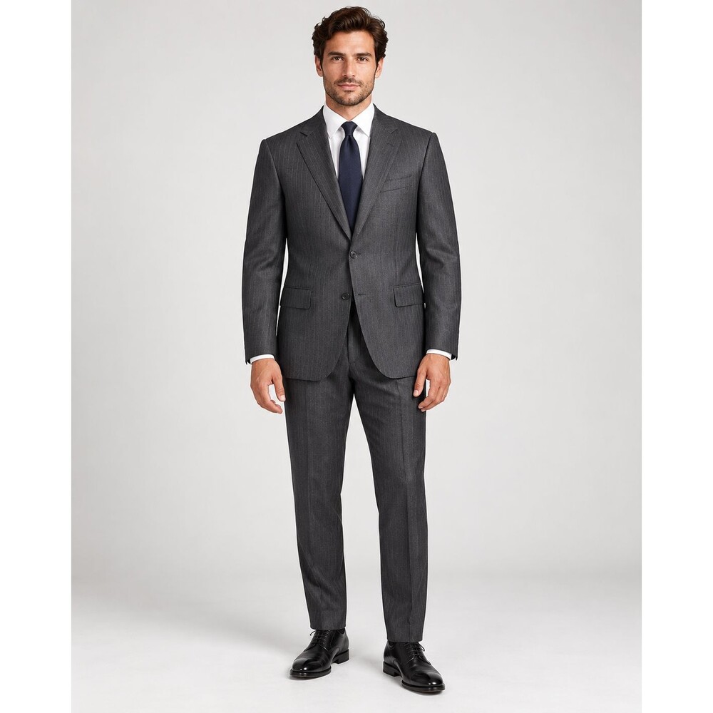 Canali Men’s 2 Piece Suit Charcoal Gray Pinstripe Jacket 57R Pants 58R $2,450